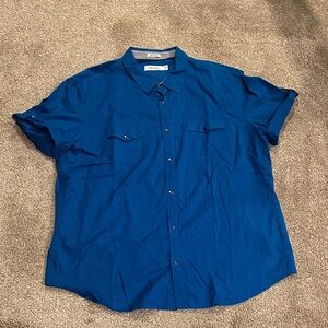 Calvin Klein Men's Casual Blue Button-Down Shirt